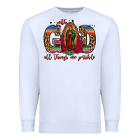 White with god all things are possible lady of guadalupe Premium Sweatshirt - Jasminsmagicworld