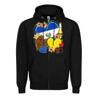 Black el salvador hearts Zipper Hoodie - NancyCooperArtShop