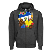 Charcoal Heather el salvador hearts Zipper Hoodie - NancyCooperArtShop