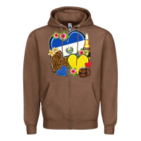 Chestnut el salvador hearts Zipper Hoodie - NancyCooperArtShop