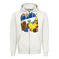 Oatmeal Heather el salvador hearts Zipper Hoodie - NancyCooperArtShop