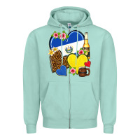 Seafoam el salvador hearts Zipper Hoodie - NancyCooperArtShop