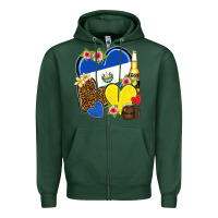 Sports Green el salvador hearts Zipper Hoodie - NancyCooperArtShop
