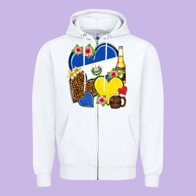 El Salvador Hearts Zipper Hoodie Designed By Nancycooperartshop