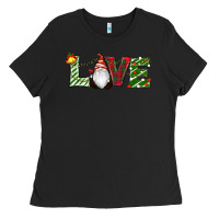 Black Christmas Love Gnome Ladies Tee - RanaPortraitStore
