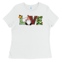 White Christmas Love Gnome Ladies Tee - RanaPortraitStore