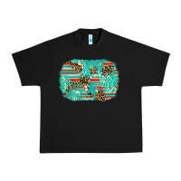 Black leopard turquoise glitter background Urban Heavy Tee - AdoDesignShop