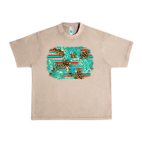 French Oak leopard turquoise glitter background Urban Heavy Tee - AdoDesignShop