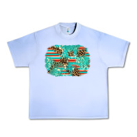 Grape Ice leopard turquoise glitter background Urban Heavy Tee - AdoDesignShop