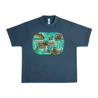 Midnight Navy leopard turquoise glitter background Urban Heavy Tee - AdoDesignShop