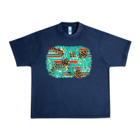 Navy leopard turquoise glitter background Urban Heavy Tee - AdoDesignShop