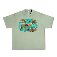 Oil Green leopard turquoise glitter background Urban Heavy Tee - AdoDesignShop