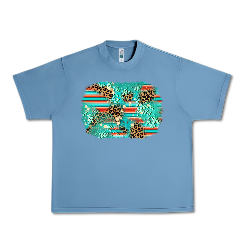Leopard Turquoise Glitter Background Urban Heavy Tee by AdoDesignShop | Teevron