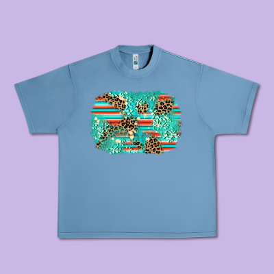 Leopard Turquoise Glitter Background Urban Heavy Tee Designed By Adodesignshop