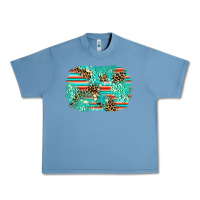 Pebble Blue leopard turquoise glitter background Urban Heavy Tee - AdoDesignShop