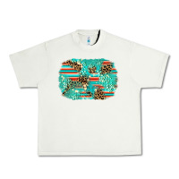 Pistachio leopard turquoise glitter background Urban Heavy Tee - AdoDesignShop