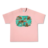 Salmon leopard turquoise glitter background Urban Heavy Tee - AdoDesignShop
