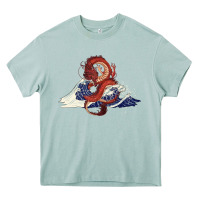 Arona asian dragon and ocean waves Heavy Core Tee - RanaPortraitStore