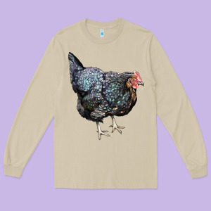 Jersey Giant Chicken Long Sleeve Tee Designed By Lillyallendesigns