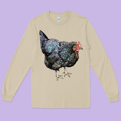 Jersey Giant Chicken Long Sleeve Tee Designed By Lillyallendesigns