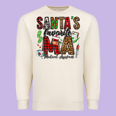 Santa's Favorite Ma Medical Assistant Premium Sweatshirt Designed By Jasminsmagicworld