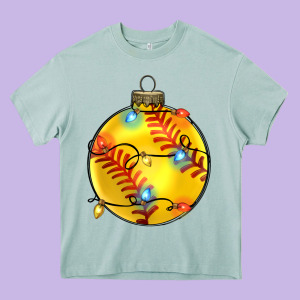 Christmas Softball Heavy Core Tee Designed By Zillion Design Studio