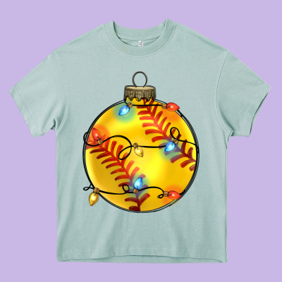 Christmas Softball Heavy Core Tee Designed By Zillion Design Studio