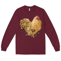 Burgundy cochin rooster Long Sleeve Tee - LillyAllenDesigns