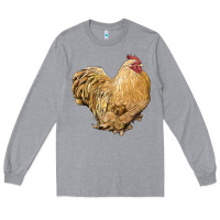 Heather Grey cochin rooster Long Sleeve Tee - LillyAllenDesigns