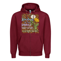 Burgundy kindness is free sprinkle Zipper Hoodie - NancyCooperArtShop