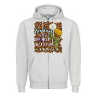 Dove Grey kindness is free sprinkle Zipper Hoodie - NancyCooperArtShop