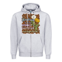 Heather Grey kindness is free sprinkle Zipper Hoodie - NancyCooperArtShop