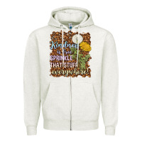 Oatmeal Heather kindness is free sprinkle Zipper Hoodie - NancyCooperArtShop