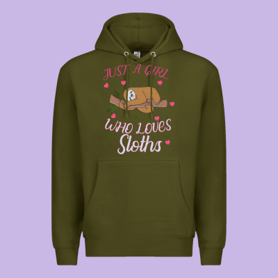 Just A Girl Who Lowes Sloths Premium Hoodie Designed By Bettercallsaul