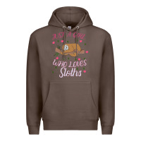 Coffee Just A Girl Who Lowes Sloths Premium Hoodie - Bettercallsaul
