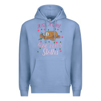 Colony Blue Just A Girl Who Lowes Sloths Premium Hoodie - Bettercallsaul