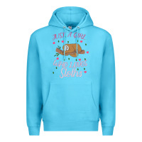 Ocean Blue Just A Girl Who Lowes Sloths Premium Hoodie - Bettercallsaul