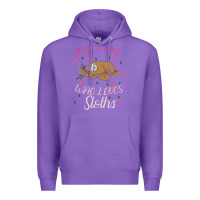 Purple Just A Girl Who Lowes Sloths Premium Hoodie - Bettercallsaul