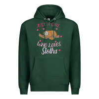 Sports Green Just A Girl Who Lowes Sloths Premium Hoodie - Bettercallsaul
