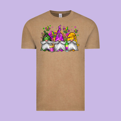 Mardi Gras Gnomes Vintage Tee Designed By Jasminsmagicworld