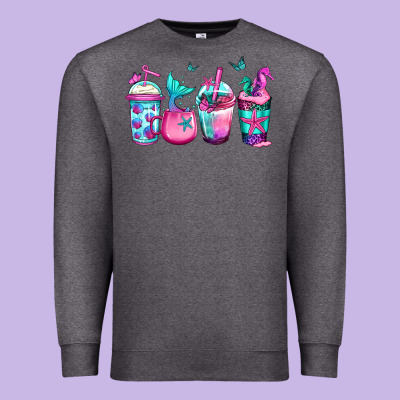 Mermaid Underwater Coffee Premium Sweatshirt Designed By Jasminsmagicworld