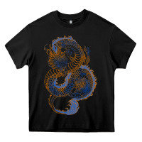 Blue And Orange Dragon Heavy Core Tee | Teevron