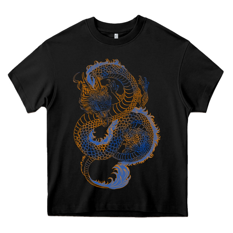 Blue And Orange Dragon Heavy Core Tee by RanaPortraitStore | Teevron