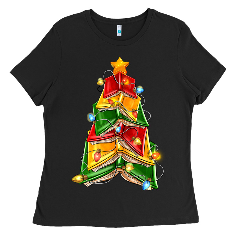Christmas Book Tree Ladies Tee by Zillion Design Studio | Teevron