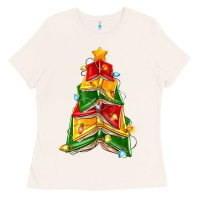 Bone christmas book tree Ladies Tee - Zillion Design Studio