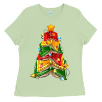 Matcha christmas book tree Ladies Tee - Zillion Design Studio