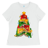 White christmas book tree Ladies Tee - Zillion Design Studio
