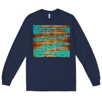Navy turquoise  leather and wooden pattern tumbler Long Sleeve Tee - Jasminsmagicworld