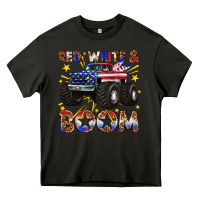 Asphalt red white and boom Heavy Core Tee - texasbilliewilder
