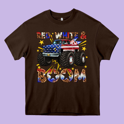 Red White And Boom Heavy Core Tee Designed By Texasbilliewilder